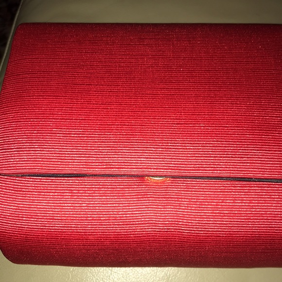 NWOT. Beautiful Red Silk mini bag. Red with black tassels on each side - Picture 2 of 5